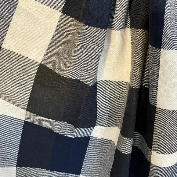 27x78 Plush Apparel LLC fringed blue plaid scarf - Picture 3 of 4